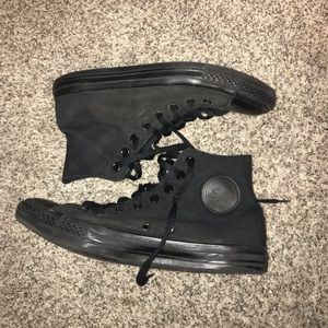 Mens All Black High Top Converse